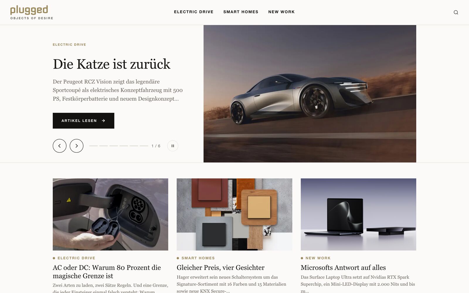 Startseite von plugged.de